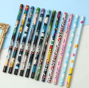 Lápiz de Dibujo Triangular con Cabeza de Goma y Madera Brillante, Material de Oficina, Papelería para el Aprendizaje, Lápiz HB, Útiles Escolares, Regalos Promocionales Personalizados - Product Image 4