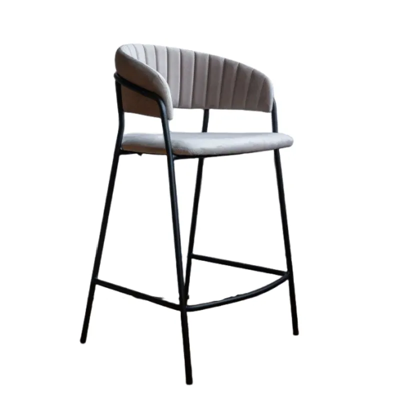 Tabourets de meubles de Bar haut en métal de tissu de velours moderne nordique chaise de Bar de fauteuil haut pour la cuisine