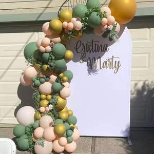 4x7ft Maßgefertigter Tragbarer Chiara-Bogen Hintergrundbezug Elastischer Spandex-Hintergrund für Geburtstag Hochzeit Babyparty Dekoration - Product Image 4