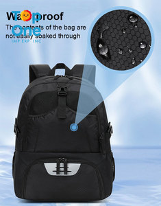 Top One Sac à dos de basket-ball et de football en nylon pour hommes et femmes Noir Gris Jaune avec compartiment à chaussures - Product Image 3