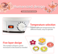Déshydrateur Alimentaire Mini pour Maison, Économie d'Énergie, 350W, Contrôle de Température, 5 Plateaux, pour Viande, Bœuf, Fruits et Légumes