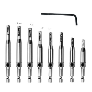 Kit de perçage transfrontalier pour charnières de portes et fenêtres, ouvre-trou de charnière pour charpentier, perceuse manuelle de positionnement, foret hexagonal profilé pour perçage - Product Image 5