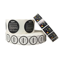 Rouleaux d'étiquettes personnalisées découpées à la forme (rondes et rectangulaires) avec logo de marque, autocollants adhésifs imperméables pour emballages de bouteilles cosmétiques et vente au détail