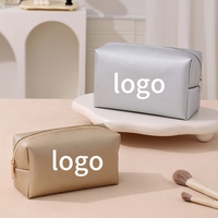 Trousse de Maquillage Minimaliste en PU avec Logo Personnalisé, Imperméable, Portable, Sac Cosmétique de Voyage, Cadeau Promotionnel, Pochette de Toilette