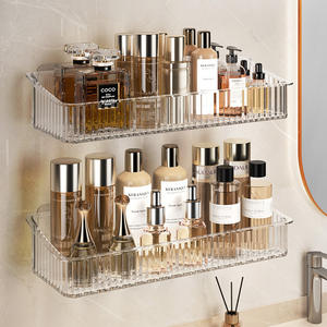 Étagère de salle de bain en acrylique transparent, support mural rectangulaire de 60x70cm, pour cosmétiques et articles de toilette, conception durable - Product Image 1