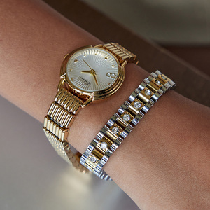 Pulsera de tenis de moda para mujer, de aleación de zinc, oro y plata, con diamantes de imitación y diseño de cadena, accesorio de joyería para regalo y ocasiones. - Product Image 3