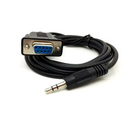 Câble adaptateur série RS232 DB9 femelle vers audio 3,5 AUX, gaine en PVC plat en cuivre pour projecteur, haut-parleur de voiture et utilisation de microphone