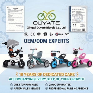 Tricycle à trois roues pour enfants avec musique pour les enfants de 1 à 6 ans, poussette en métal pour bébé - Product Image 5