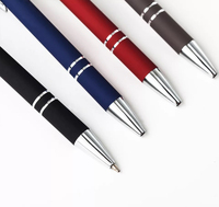 Stylo bille en métal au toucher doux avec logo personnalisé et motif animal, finition gravée au laser, cadeaux promotionnels multifonctionnels