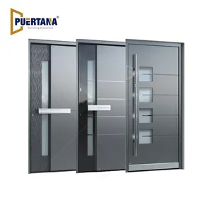 Thermally Broken Aluminium Front Entry Doors Design Energy Efficient Modern Aluminum Main Entrance Door For US UK Euro Market