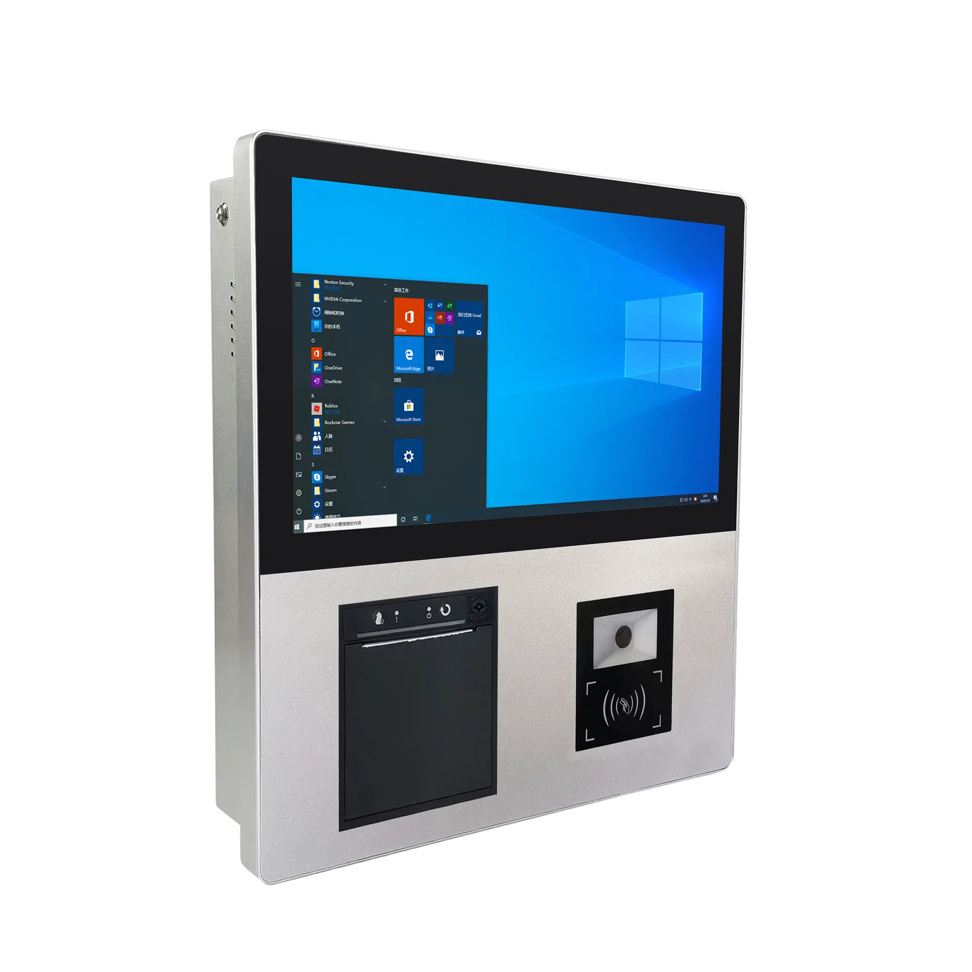 15.6 inch touch screen all in one windows POS system built in 80mm printer touch screen POS