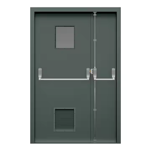 Ligne de production coupe-feu Vente en gros Design moderne Norme internationale européenne Double <span class=keywords><strong>porte</strong></span> en acier Surface ouverte battante - Product Image 2