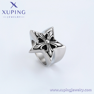 <span class=keywords><strong>Anello</strong></span> XUPING JEWELRY 15870 a Forma di Stella con Motivo Floreale Nero Stile Hip Hop Cool Unisex - Product Image 2