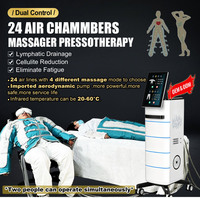 Appareil de pressothérapie professionnel à 24 chambres d'air pour drainage lymphatique, thérapie par pression d'air pour les pieds, les jambes et les bras