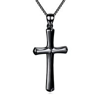 Serie OEM ODM - Collar con Colgante de Cruz Clásico en Plata, Oro y Negro para Mujer, Joyería para Vacaciones de Verano