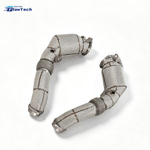 Downpipe turbo haute performance pour BMW E71 X5M X6M 4.4T S63 avec bouclier thermique, tuyau d'échappement racing avec filtre à catalyseur 200 cellules Euro 5 - Product Image 2