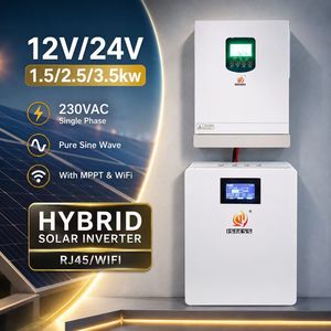12V 24V 1.5Kw 2.5Kw 3.5Kw Off Grid Invertor Single Phase 3.5KVA 3500W Pure Sine Wave Hybrid Solar Inverter With MPPT WiFi