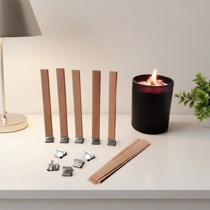 Mèche en <span class=keywords><strong>bois</strong></span> écologique pour bougies, mèche <span class=keywords><strong>plate</strong></span> crépitante pour bricolage, fournitures de fabrication de bougies en cire d'abeille et de soja, artisanat fait main - Product Image 1