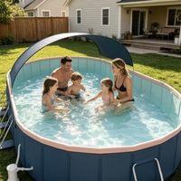 Piscine Pliable Extérieure en PVC Épaissi Anti-Expansion, Résistante à l'Usure, Grande Taille, avec Grand Support, Idéale pour Fêtes à Domicile et Villas