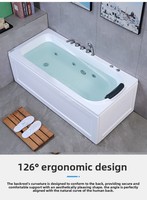 Venta Directa de Fábrica: Bañera Acrílica Estándar Individual Rectangular Independiente con Doble Borde, Engrosada y Profunda