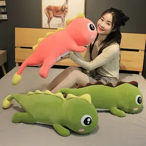 热销恐龙玩具卡哇伊毛绒动物玩具绿色霸王龙抱枕绿色粉色恐龙软沙发垫