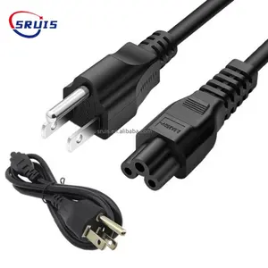 Câble d'extension noir à moitié dépouillé 18awg3 14awg Pigtail Lcd Grill électrique à 3 broches Nema 515p Plug Open Power Cordons