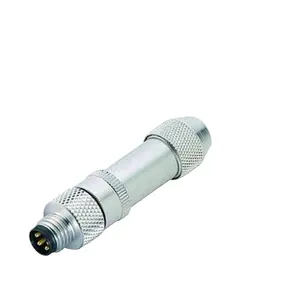 male plug field assembly all metal shielded cable M8 4 pin connector