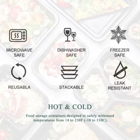 Vente en gros Emballage de restaurant en plastique sans BPA à 1 compartiment Boîte de restauration rapide à emporter Conteneur à emporter