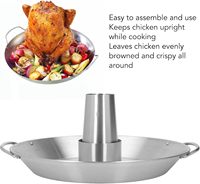Soporte para asador de pollo para barbacoa Asador de aves de corral para barbacoa de acero inoxidable, soporte para pollo, accesorios para parrilla