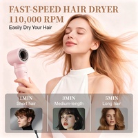 Sèche-cheveux et brosse coiffante professionnels ioniques à 2 vitesses, moteur BLDC 1200-1500W, avec diffuseur pour séchage et bouclage, usage domestique
