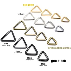 Bolso de mano de Metal de alta calidad de 20mm, 25mm, 32mm y 38mm, correa de cuero, correa para Collar de perro, cadena <span class=keywords><strong>Web</strong></span> O de anillo triangular, cierre de hebilla DIY - Product Image 1
