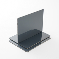 Panneau composite en aluminium brillant gris foncé de 4 mm 4x8 pieds avec revêtement FEVE pour les façades de bâtiments commerciaux