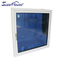 Ventana Abatible de Aluminio con Marco Blanco, Estándar Australiano AS2047, Eficiencia Energética, Doble Acristalamiento, Proveedor, Tamaño Personalizado