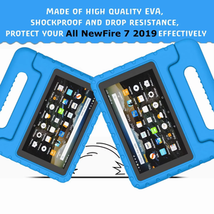 Étui pour tablette HGD EVA pour enfants pour <span class=keywords><strong>Kindle</strong></span> 2015 / 2017 / 2019 Fire HD 7 avec bande de fixation en silicone réglable et support - Product Image 3