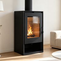 Cheminée en bois autoportante moderne avec une capacité de chauffage de 8 kW pour salon et chambre à coucher, utilisation en intérieur