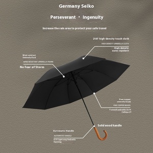 Nouveau <span class=keywords><strong>parapluie</strong></span> droit rétro en bois courbé avec poignée, imprimé golf, publicitaire, résistant aux intempéries, impression de logo - Product Image 3