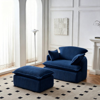 Fauteuil en mousse 32D entièrement compressé sous vide, ensemble de canapés modulaires gain de place pour salon avec housse en tissu