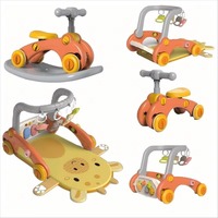 Hi Baby Chariot Éducatif 7-en-1 Trotteur Bébé Multifonctionnel Piano Musical à Pédales en Plastique ABS Fonctionnant sur Piles AA pour 0-24 Mois