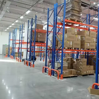 Sistema de Estanterías Selectivas de Acero para Paletas, Estantería Industrial Resistente para Almacenes, Sin Pernos, Ajustable, de 5 Niveles