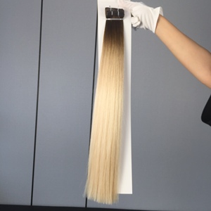 Extensiones de cabello humano con trama a máquina 100% cabello ruso de doble trama, extensiones de cabello humano con trama a máquina sin costuras, extensiones de cabello humano con trama invisible. - Product Image 2