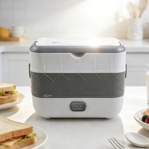 2-<b>Compartment</b> Stainless Steel <b>Lunch</b> <b>Box</b> Leakproof & Durable Ideal for Office/School Eco-Friendly & Reusable Electric KL01004 - Product Image 1