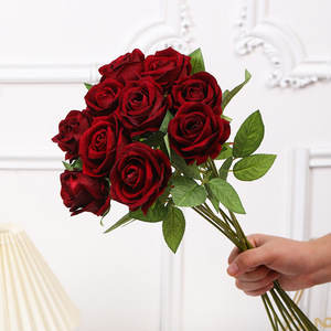 Rose artificiali <span class=keywords><strong>fiori</strong></span> di seta rose finte ramo gambo lungo per casa <span class=keywords><strong>vaso</strong></span> matrimonio san valentino decorazione festa bagno cucina - Product Image 6