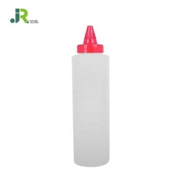 Botol Plastik Isi Ulang PE untuk Saus Salad, Saus Cokelat, Dapat Didaur Ulang, 270ml/350ml/400ml, Tutup Ulir dengan Saringan