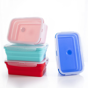 Hộp Đựng Cơm Trưa Bento Chống Rò Rỉ 1200ML Hộp Đựng Thức Ăn Có Thể Gập Lại Bằng Silicon - Product Image 6