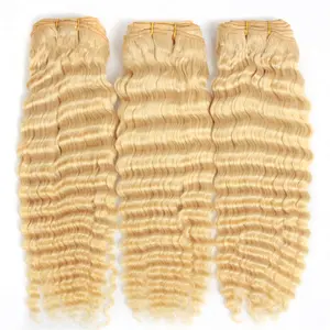 Groothandel 613 Blonde Krullend Haar Weave Cuticula Uitgelijnd Vietnam Human Hair Extensions Bundels Cood Service Leveranciers