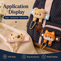 En gros, Connecteur détachable en peluche de dessin animé pour sangle de sac, avec anneau en D et support de breloque, pour sacs à main et accessoires de mode