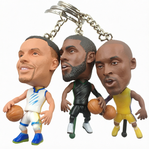 Llavero de PVC con Figura de Jugador de Baloncesto Realista, Miniatura Deportiva con Mosquetón, Souvenir - Product Image 1