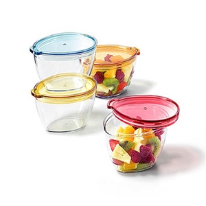 Precio de fábrica cocina reutilizable grande pequeño hornear transparente pastel tazón de ensalada de 4 tazón con tapa hermética - Product Image 1