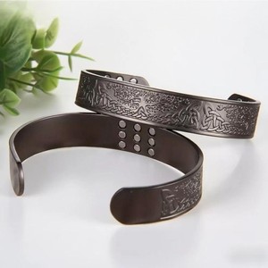 Commercio all'ingrosso <span class=keywords><strong>ventisette</strong></span> pietre magnetiche Tree Life Open bracciale da uomo stile Vintage in lega Hot-seller per regali di festa - Product Image 3