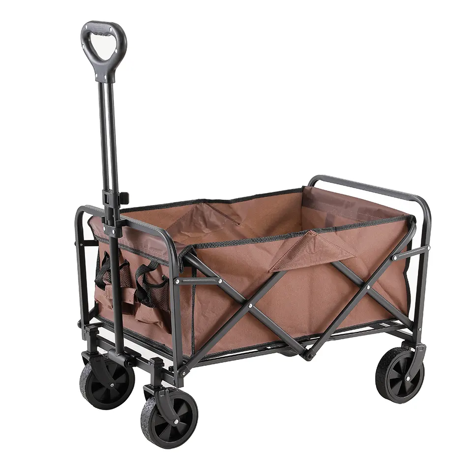 Chariot de plage Chariot pliant Chariot de chargement Chariot utilitaire pliable Remorque multi-terrain Chariot en toile pour patio extérieur et jardin